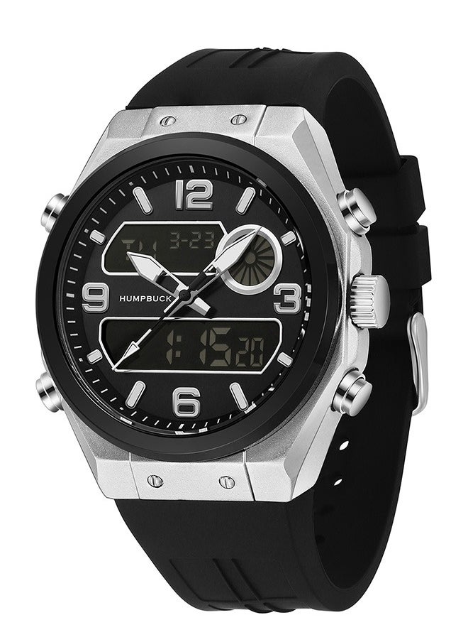 Men's Watch Stylish Silicon Strap Waterproof Wristwatch with Large Dial and Durable Design Ideal as Gift for Sports Enthusiasts