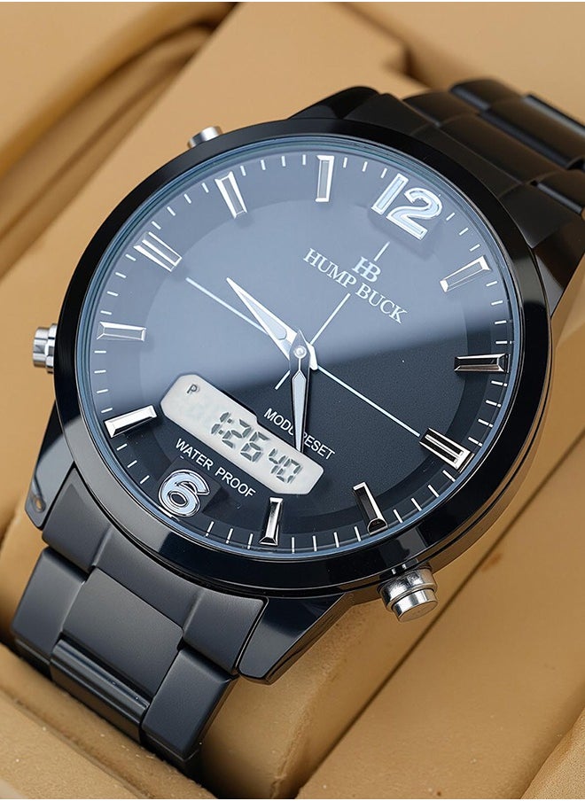 Waterproof Watches for Men with Dual Time and Digital Display Minimalist Style Watch for Men Multifunctional Sport Wristwatch