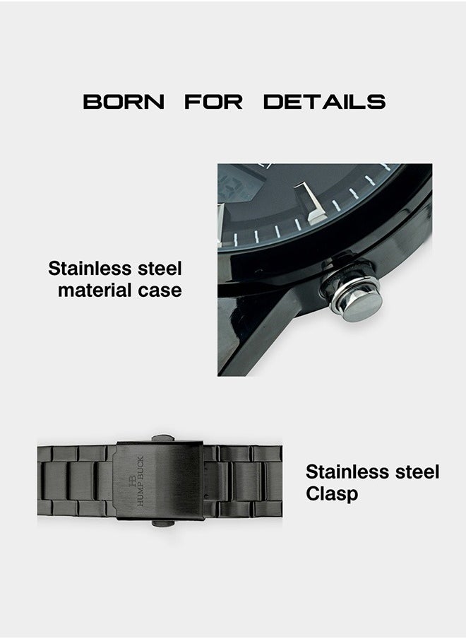 Waterproof Watches for Men with Dual Time and Digital Display Minimalist Style Watch for Men Multifunctional Sport Wristwatch