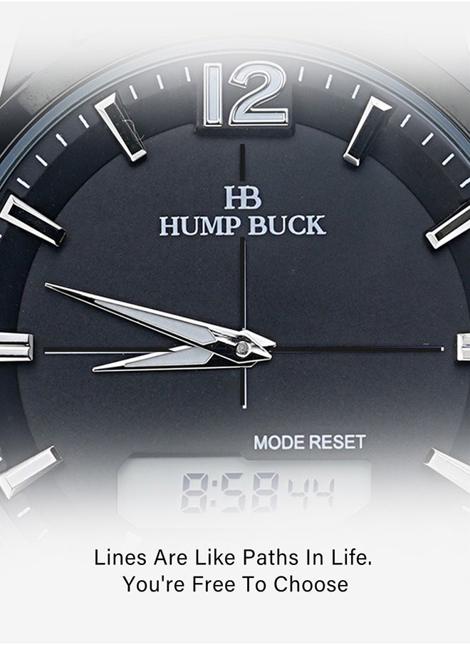 Waterproof Watches for Men with Dual Time and Digital Display Minimalist Style Watch for Men Multifunctional Sport Wristwatch