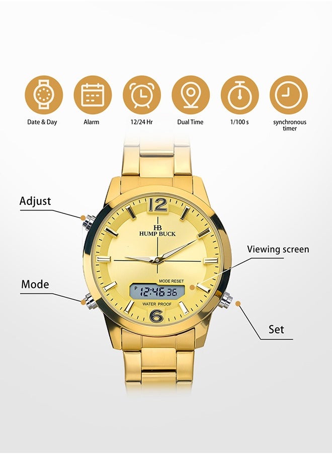 Watches for Men with Perpetual Calendar and Alarm Waterproof Multifunctional Watch Casual and Minimalist Style Wristwatch