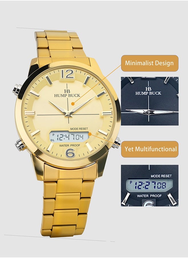 Watches for Men with Perpetual Calendar and Alarm Waterproof Multifunctional Watch Casual and Minimalist Style Wristwatch