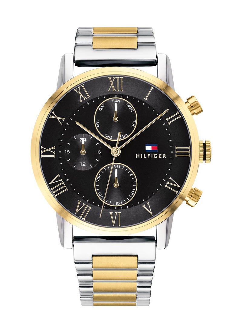 TOMMY HILFIGER ROUND ANALOG MEN'S BLACK CASE WATCH - 1791539