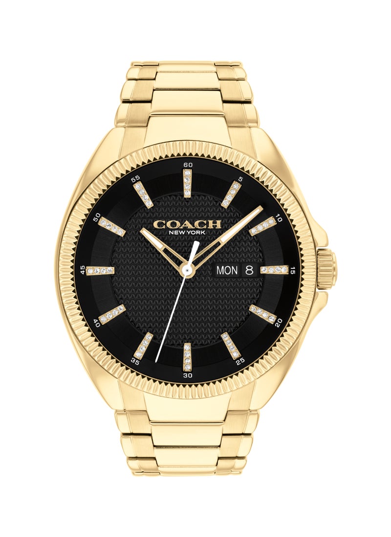 COACH WATCHES ROUND ANALOG MEN'S BLACK CASE WATCH - 14602694