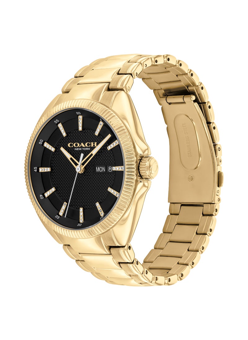 COACH WATCHES ROUND ANALOG MEN'S BLACK CASE WATCH - 14602694
