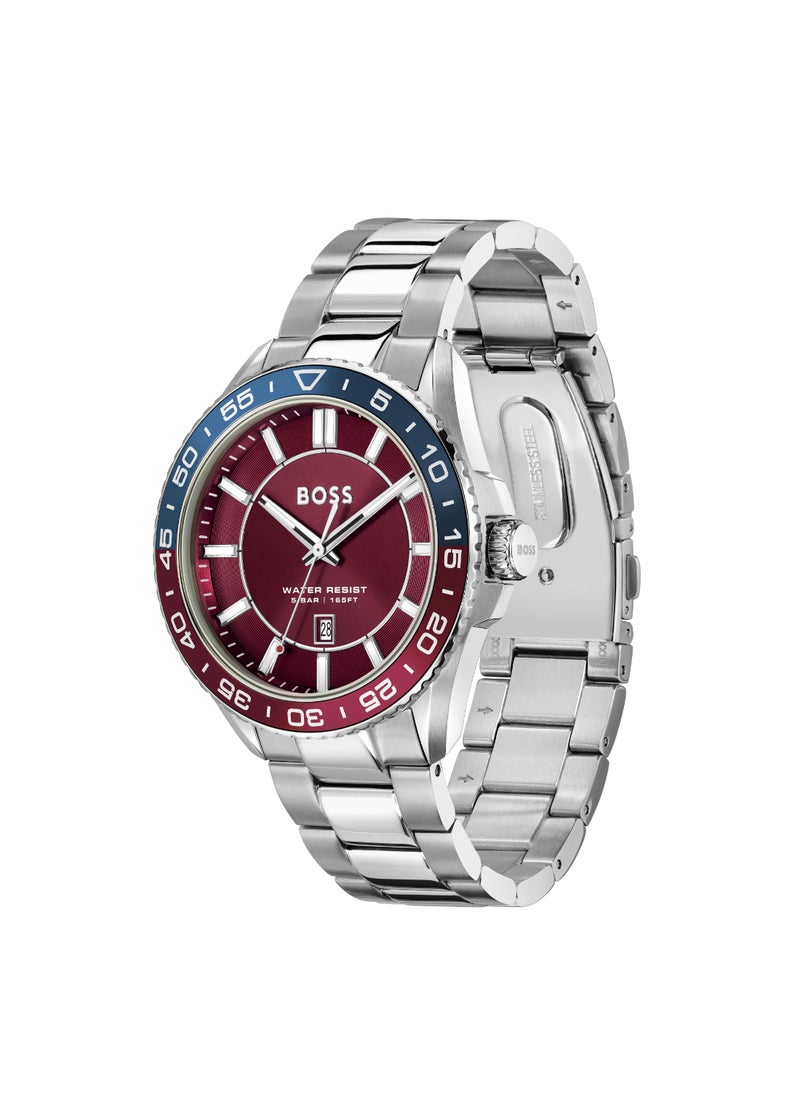 HUGO BOSS WATCH ROUND ANALOG MEN'S RED CASE WATCH - 1514209