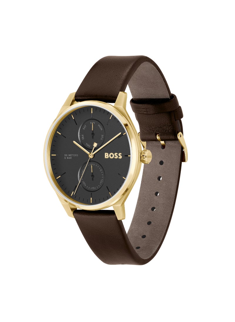 HUGO BOSS WATCH ROUND ANALOG MEN'S BLACK CASE WATCH - 1514214