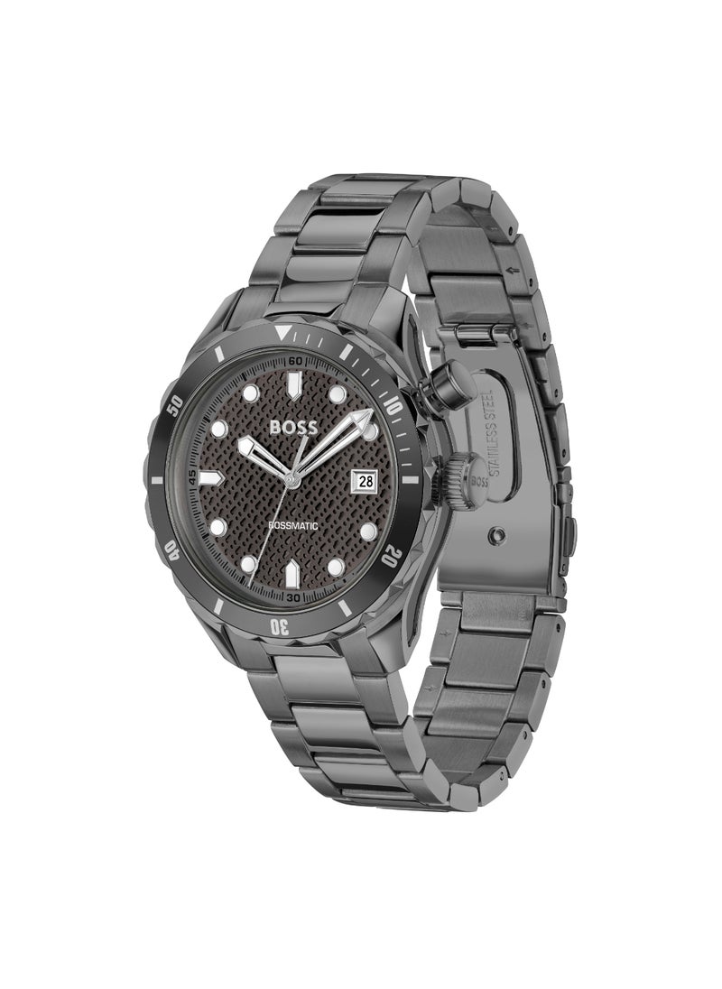 HUGO BOSS WATCH ROUND ANALOG MEN'S GREY CASE WATCH - 1514213