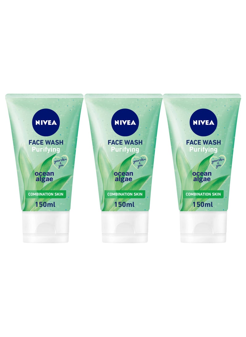 Face Wash Cleanser Purifying Cleansing Combination Skin Pack of 3