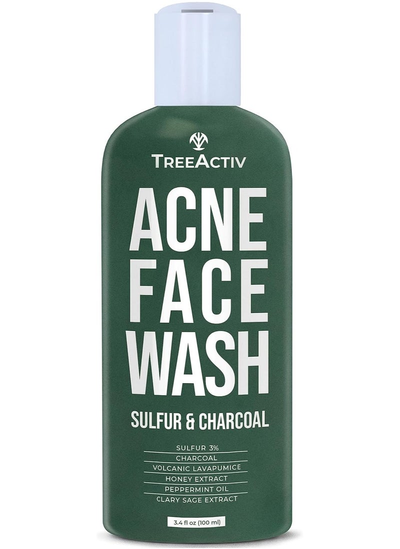 Acne Face Wash Sulfur & Charcoal 3.4 fl oz 100ml