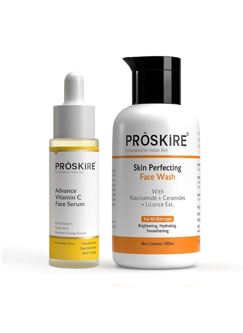 Proskire Advance Vitamin C Serum with Skin Perfecting Face Wash Combo Pack
