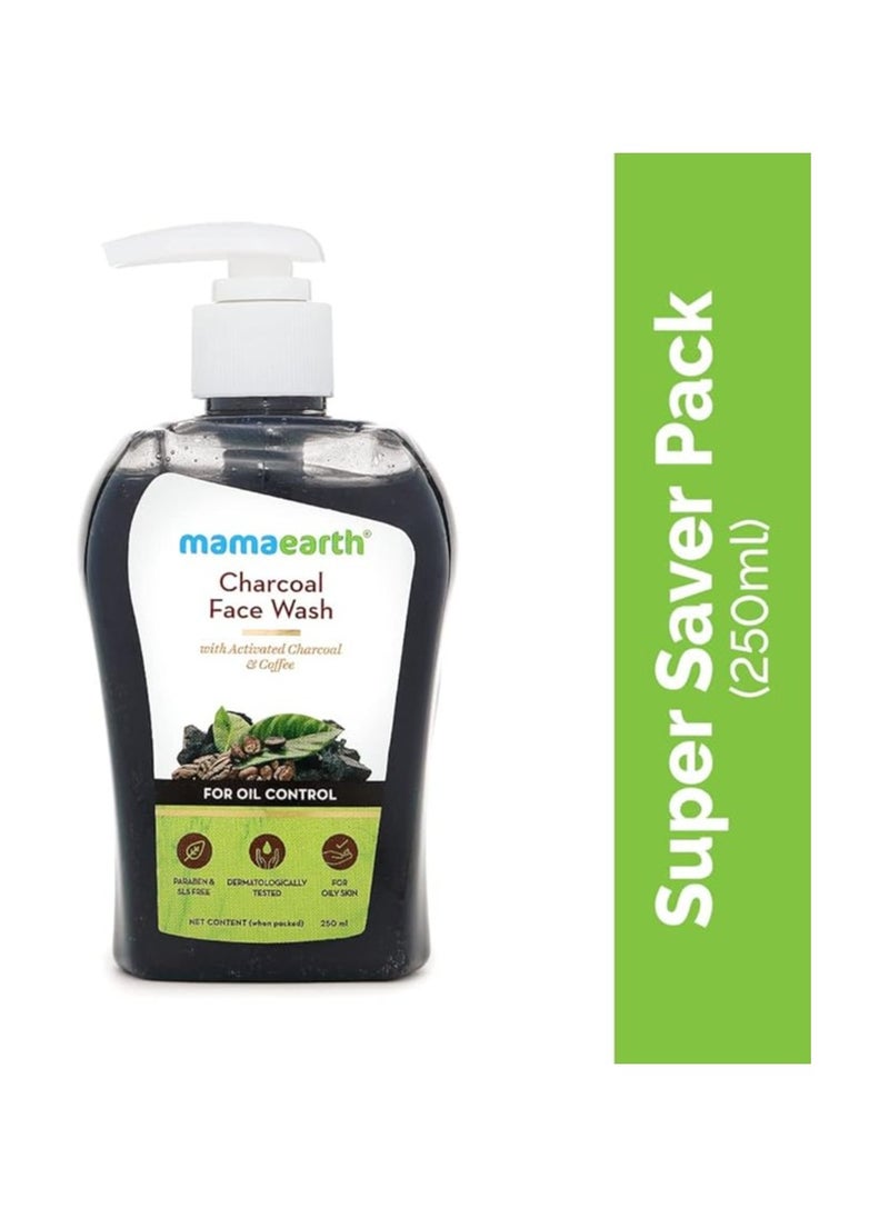 Mamaearth Charcoal Face Wash with Activated & Coffee for Oil Control (250)