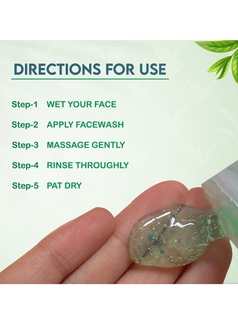 Jovees Herbal Tea Tree Oil Control Face Wash for Oily & Sensitive Skin | Paraben & Alcohol-Free, Controls Oil, Prevents Breakouts, Remove Dead Skin | Gentle Cleanser For All Skin Types - 120ml