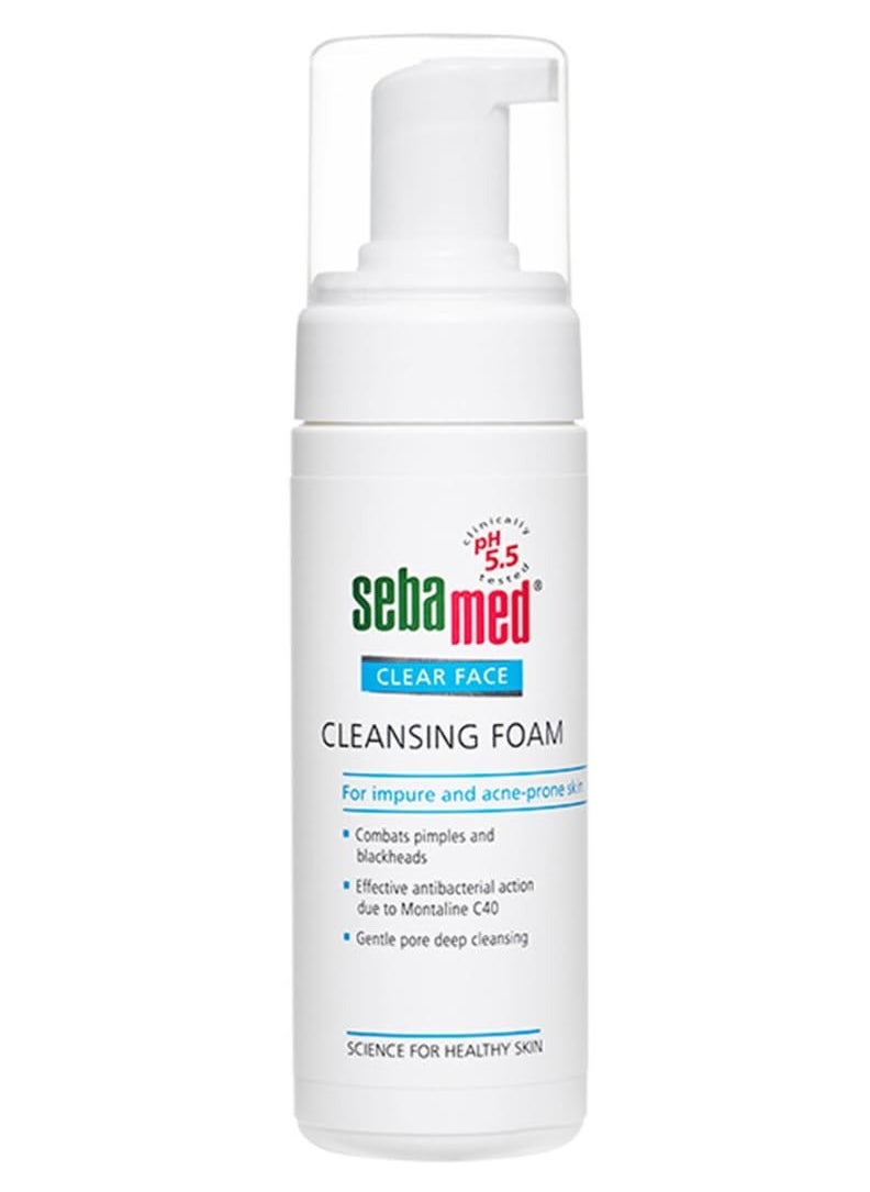 Clear Face Cleansing Foam pH 55 Combats Pimples Montaline C40 Deep Pore Cleansing Dermatologically Clinically Tested 150ml