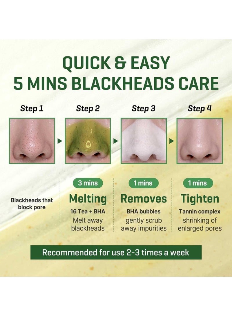 SOME BY MI Bye Bye Blackhead 30 Days Miracle Green Tea Tox Bubble Cleanser - 4.23 Oz, 120g - Korean Face Wash for Removing Blackhead - Daily Pore Minimizer for Face Skin Texture - Korean Skin Care 120grams