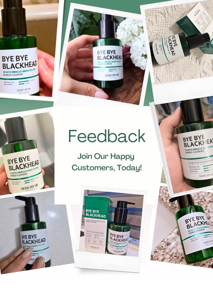 SOME BY MI Bye Bye Blackhead 30 Days Miracle Green Tea Tox Bubble Cleanser - 4.23 Oz, 120g - Korean Face Wash for Removing Blackhead - Daily Pore Minimizer for Face Skin Texture - Korean Skin Care 120grams