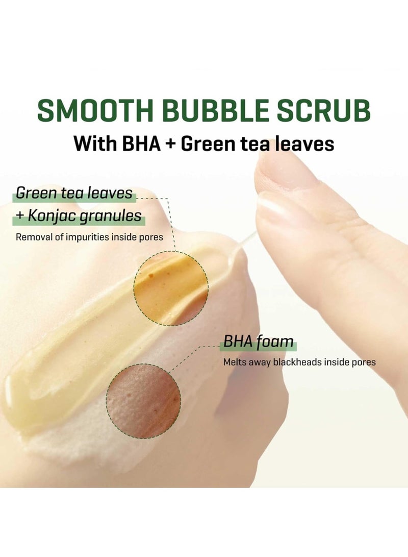 SOME BY MI Bye Bye Blackhead 30 Days Miracle Green Tea Tox Bubble Cleanser - 4.23 Oz, 120g - Korean Face Wash for Removing Blackhead - Daily Pore Minimizer for Face Skin Texture - Korean Skin Care 120grams