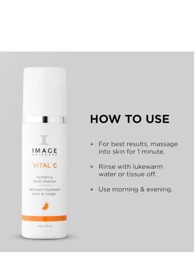 IMAGE Skincare, VITAL C Hydrating Facial Cleanser, Gentle Face Wash with Vitamin C, E and A, 6 fl oz