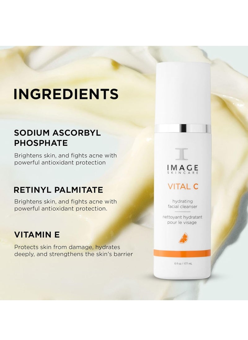 IMAGE Skincare, VITAL C Hydrating Facial Cleanser, Gentle Face Wash with Vitamin C, E and A, 6 fl oz