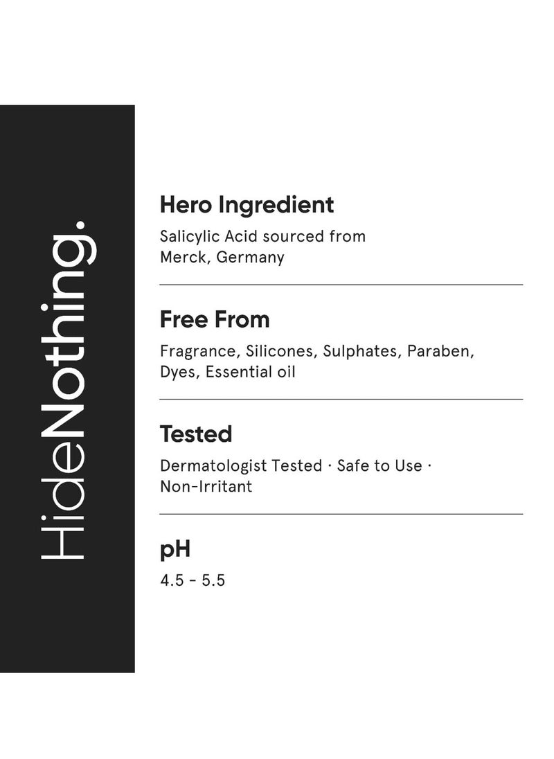 Minimalist 2% Salicylic Acid Face Wash for Oily, Acne Prone Skin | Anti Acne Face Wash With LHA & Zinc | Sulphate free Gentle BHA Liquid Exfoliant | For Women & Men | 3.4 Fl Oz / 100 ml