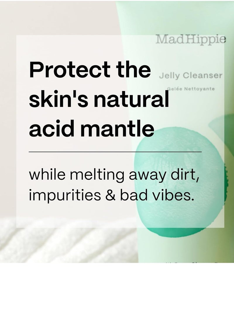 Mad Hippie Jelly Cleanser - Jelly to Milky Hydrating Face Wash for Women/Men with Rose, Chamomile, and Hyaluronic Acid, 4 Fl Oz