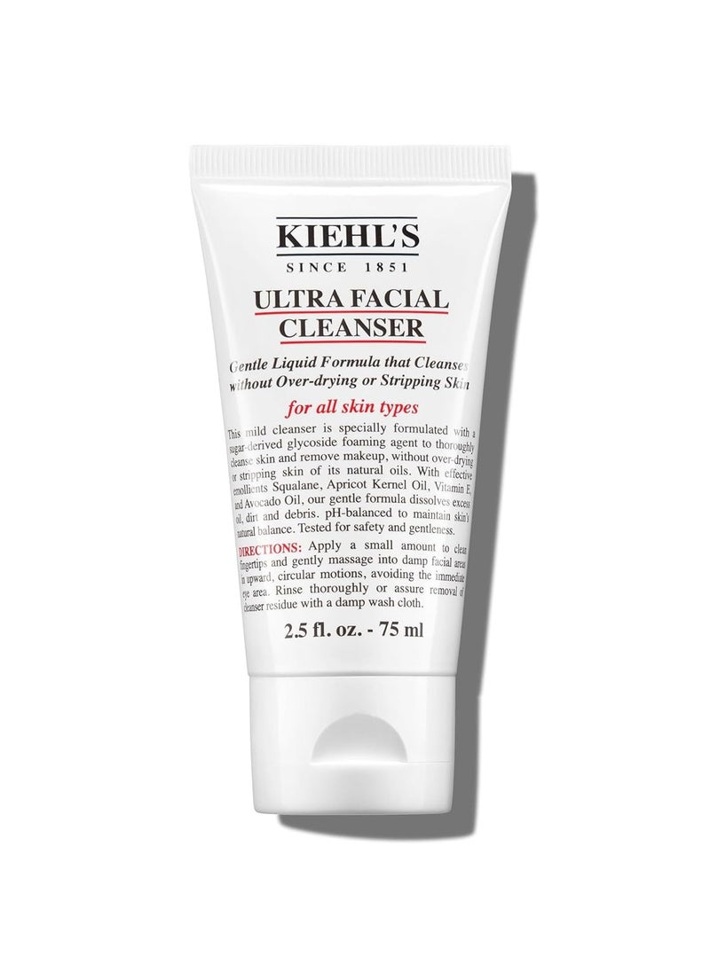 Kiehl's Ultra Facial Cleanser, Lightweight Foamy Facial Cleanser, Enriched Formula that Replenishes Skin Barrier, Gently Exfoliates and Moisturizes, Suitable for All Skin Types, Paraben Free