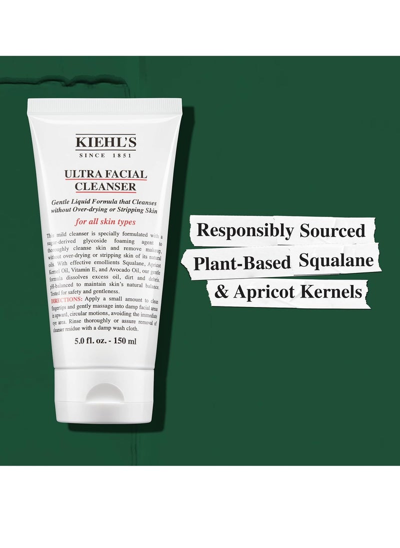 Kiehl's Ultra Facial Cleanser, Lightweight Foamy Facial Cleanser, Enriched Formula that Replenishes Skin Barrier, Gently Exfoliates and Moisturizes, Suitable for All Skin Types, Paraben Free