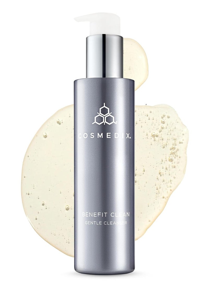 COSMEDIX Hydrating Face Wash for Women & Men, Benefit Clean Gentle Cleanser Gel - Moisturizing Face Cleanser & Pore Minimizer For All Skin Types - Facial Cleanser Makeup Remover for Glowing Skin