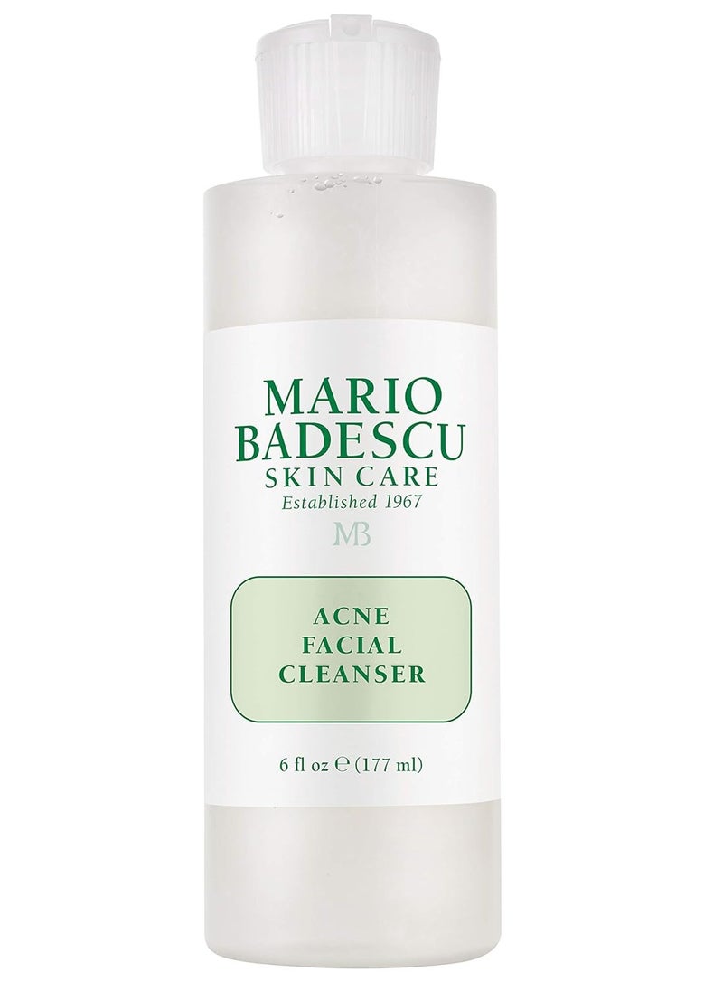 Mario Badescu Acne Facial Cleanser for Combination & Oily Skin, Oil-Free Face Wash with Salicylic Acid & Aloe Vera, Deep Pore Clean