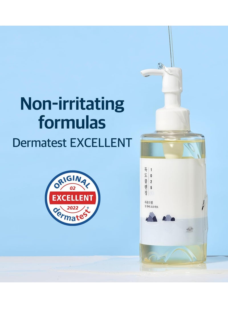 ROUND LAB 1025 Dokdo Cleansing Oil 6.76 Fl Oz, Lightweight Oil Cleanser for Face, Makeup Remover for Sensitive Skin, Blackhead and Pore Cleansing, Easy to Wash Off, No Oily Residue, Korean Skin Care