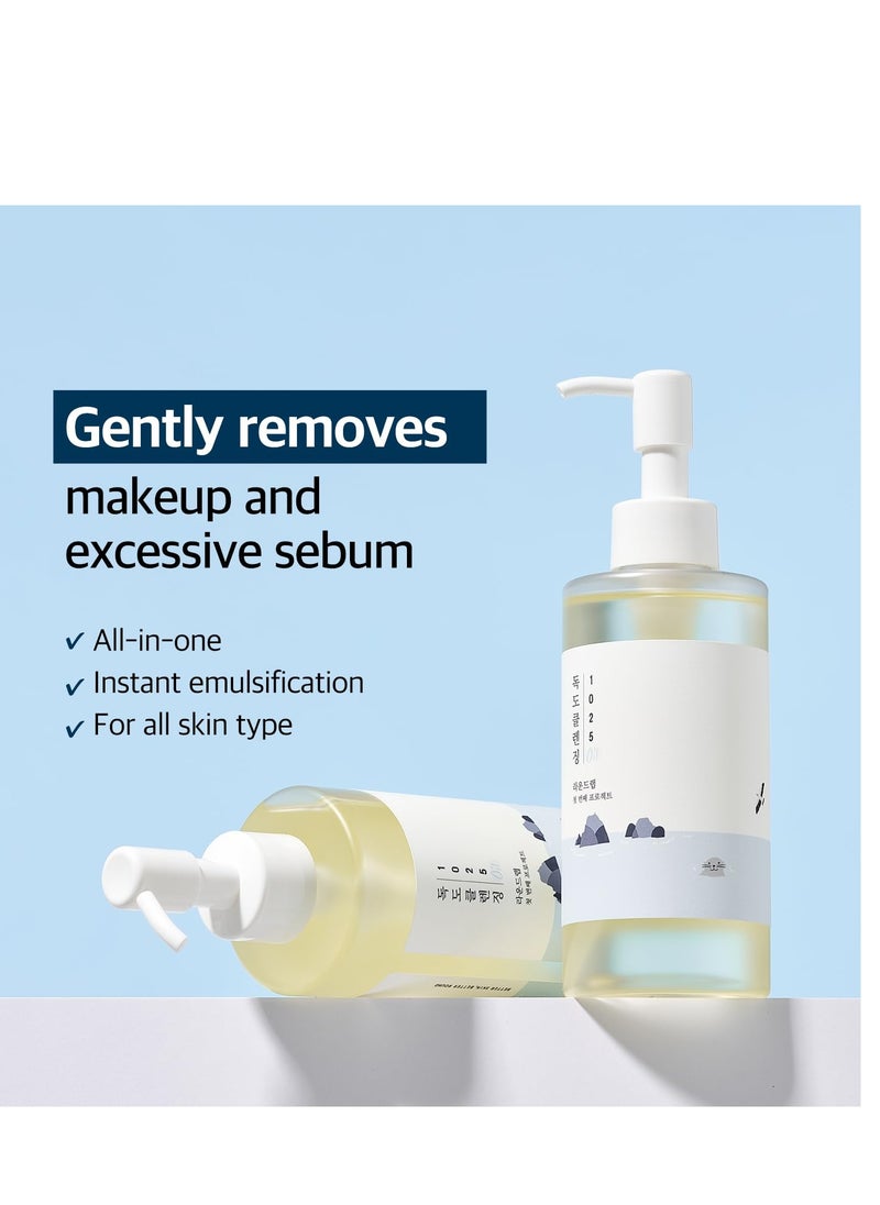 ROUND LAB 1025 Dokdo Cleansing Oil 6.76 Fl Oz, Lightweight Oil Cleanser for Face, Makeup Remover for Sensitive Skin, Blackhead and Pore Cleansing, Easy to Wash Off, No Oily Residue, Korean Skin Care