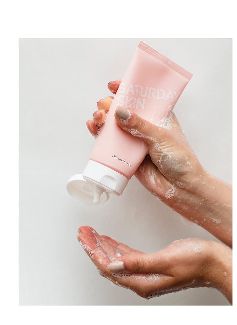 Saturday Skin Face Cleanser Hydrating Foam Cleanser Natural ingredients Anti-aging | Makeup Remover and Face Wash | Fragrance Free Ideal for Sensitive, Dry Skin Korean Skincare