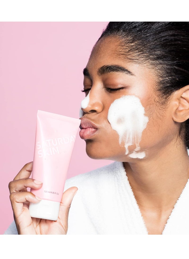 Saturday Skin Face Cleanser Hydrating Foam Cleanser Natural ingredients Anti-aging | Makeup Remover and Face Wash | Fragrance Free Ideal for Sensitive, Dry Skin Korean Skincare