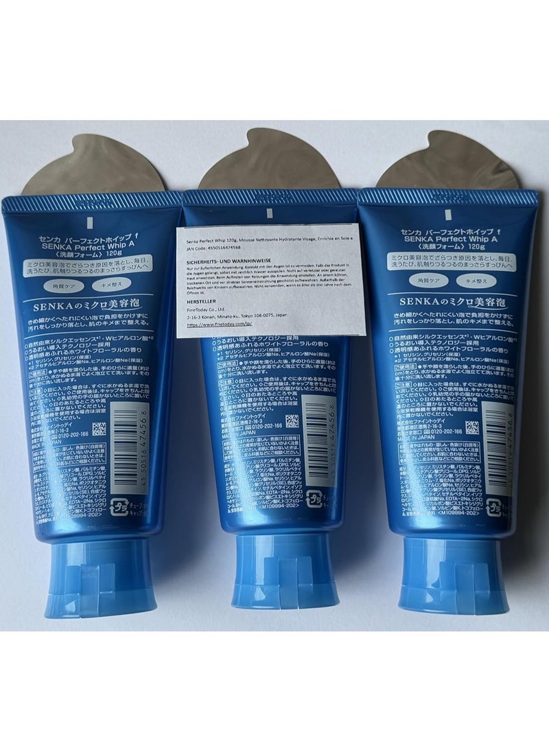 Shiseido Senka Whip Cleansing Foam 120g,Pack of 3
