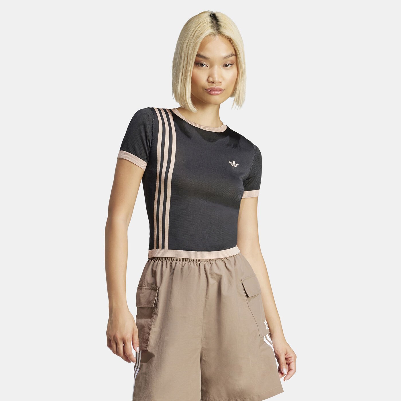 Women's Knitted 3-Stripes T-Shirt