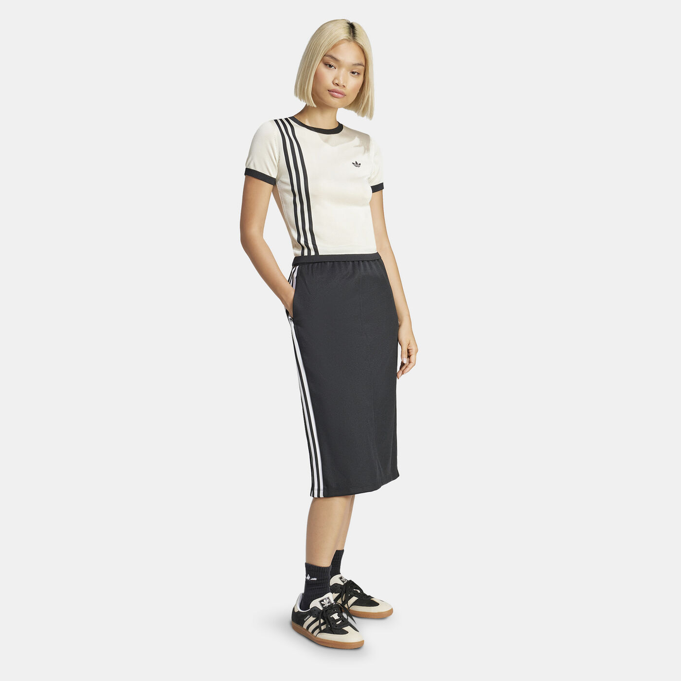 Women's Knitted 3-Stripes T-Shirt