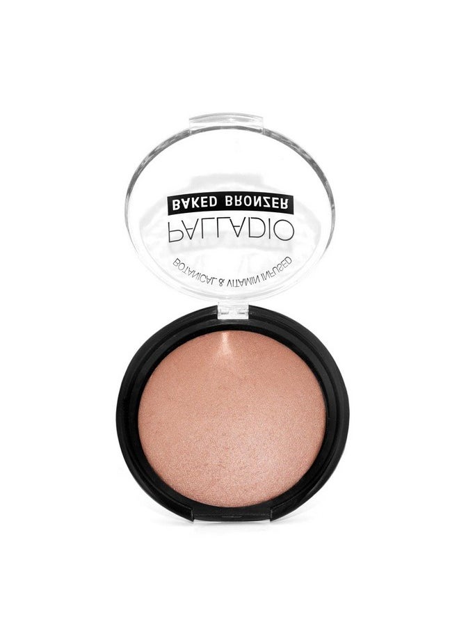 Baked Bronzer, Highly Pigmented And Easy To Blend, Shimmery Bronzed Glow, Use Dry Or Wet, Lasts All Day Long, Provides Rich Tanning Color Finish, Powder Compact, Atlantic Tan
