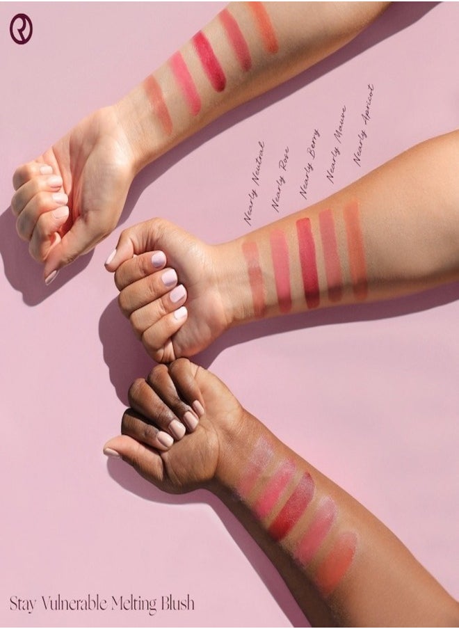 Rare Beauty Stay Vulnerable Melting Blush – Nearly Rose - True Pink (5g) | Lightweight, Cream-to-Powder, Natural Flush, Hydrating & Long-Lasting