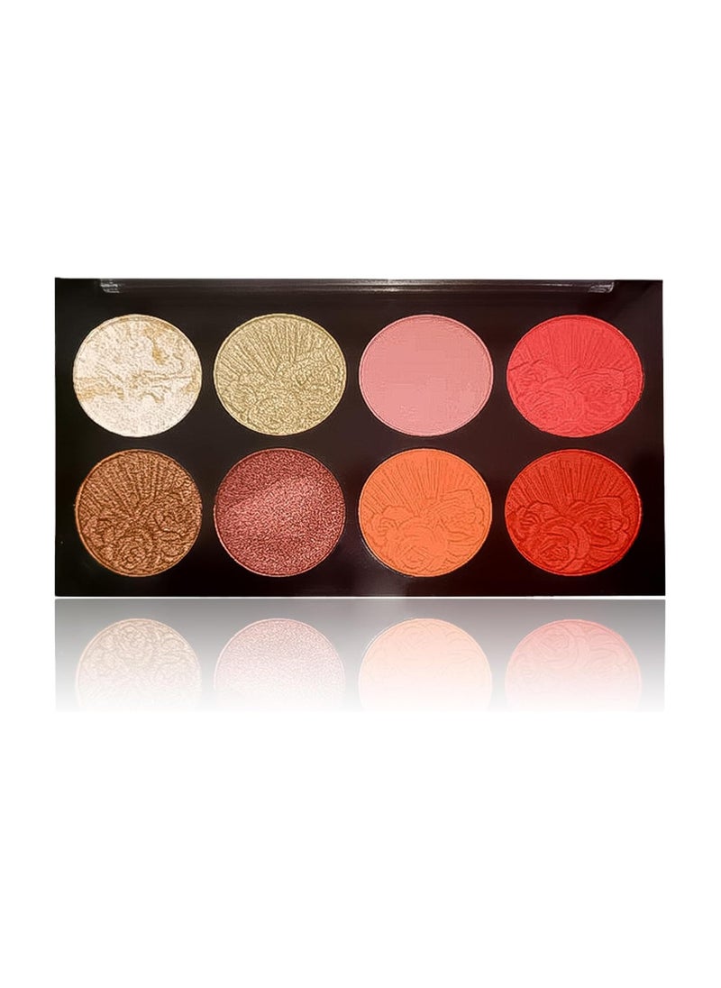 Powder Blush Palette, 8 Colour Blushers for Cheeks Make Up Palette Face Makeup Contour Palette Long