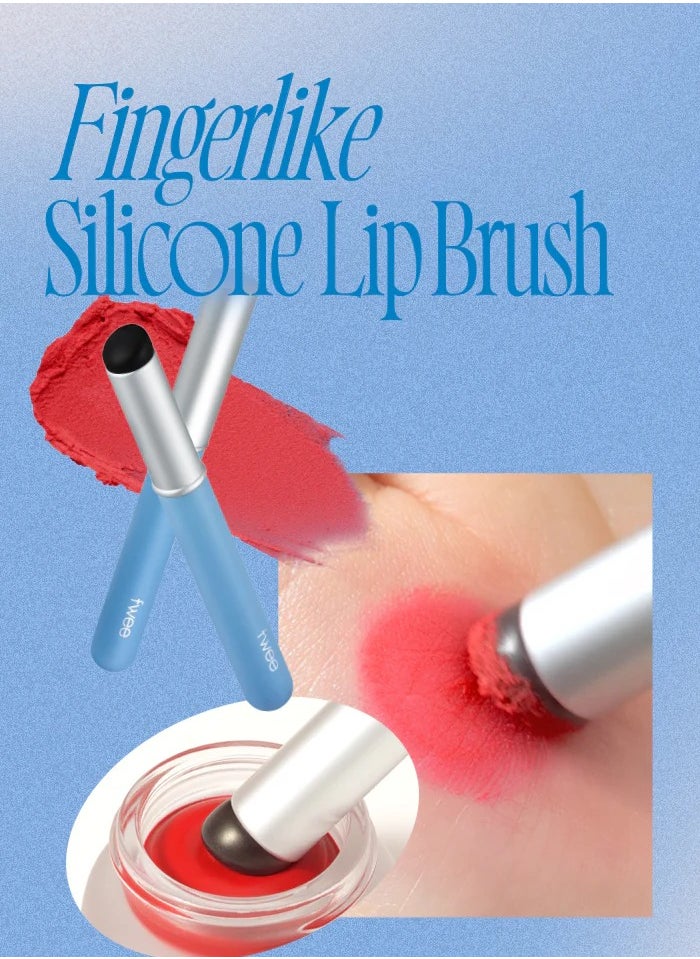 FWEE Lip & Cheek Blurry Pudding Pot CR04 Seventeen 5g and Fwee Fingerlike Silicone Lip Brush
