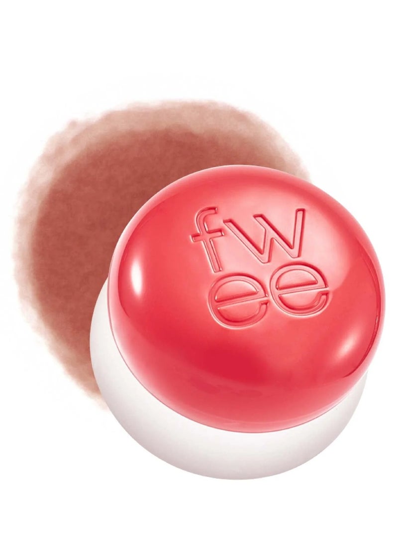 FWEE Lip & Cheek Blurry Pudding Pot CR01 Dear 5g and Fwee Fingerlike Silicone Lip Brush