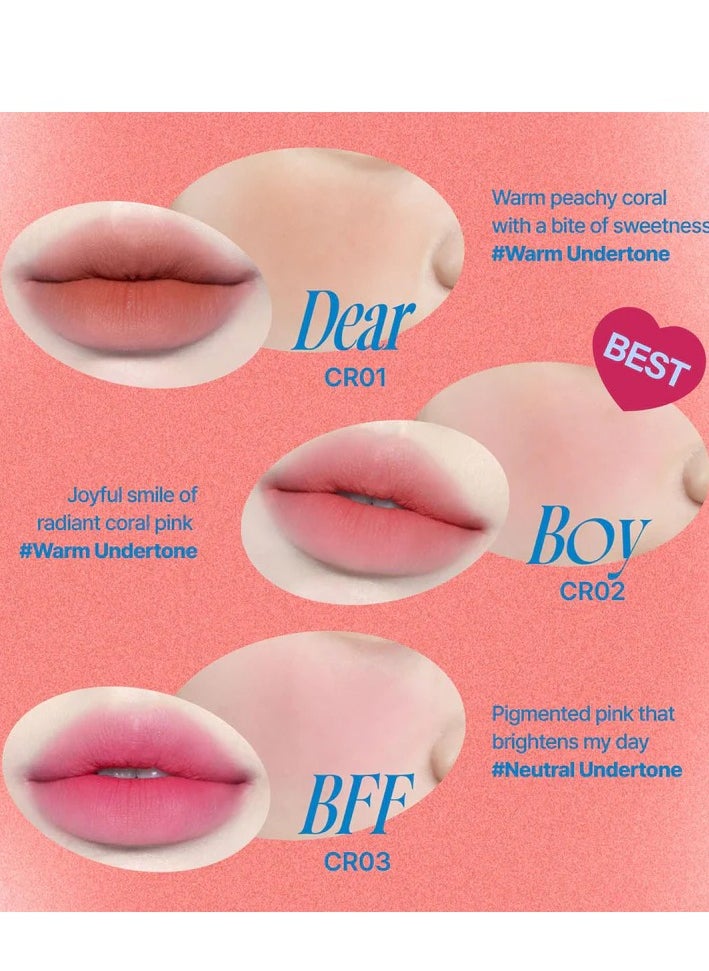 FWEE Lip & Cheek Blurry Pudding Pot CR01 Dear 5g and Fwee Fingerlike Silicone Lip Brush