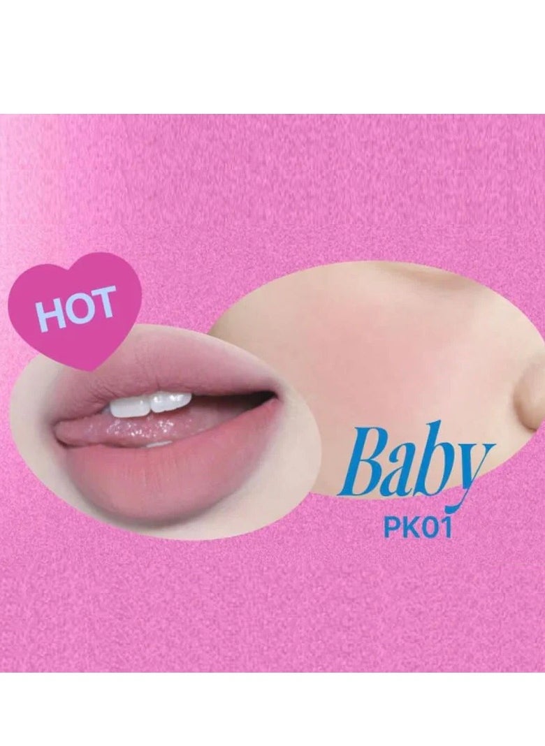 FWEE Lip & Cheek Blurry Pudding Pot PK01 Baby 5g and Fwee Fingerlike Silicone Lip Brush