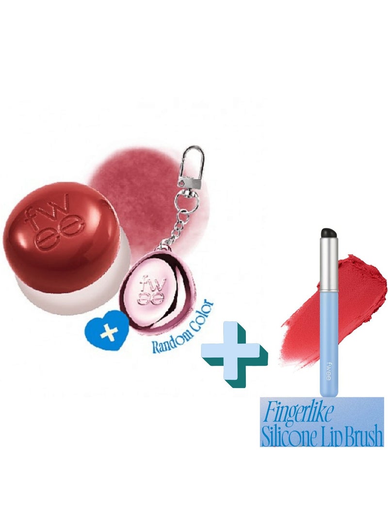 FWEE Lip & Cheek Blurry Pudding Pot RS05 Film 5g and Fwee Fingerlike Silicone Lip Brush