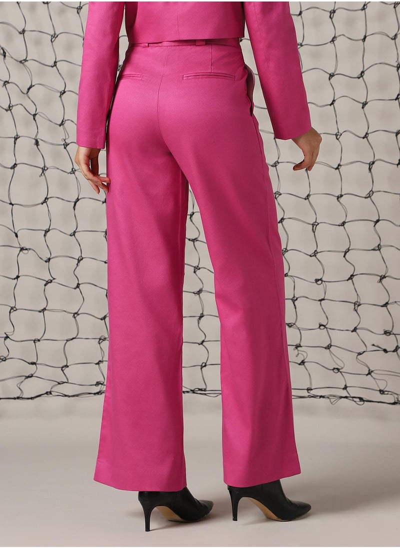 Women Magenta Trousers