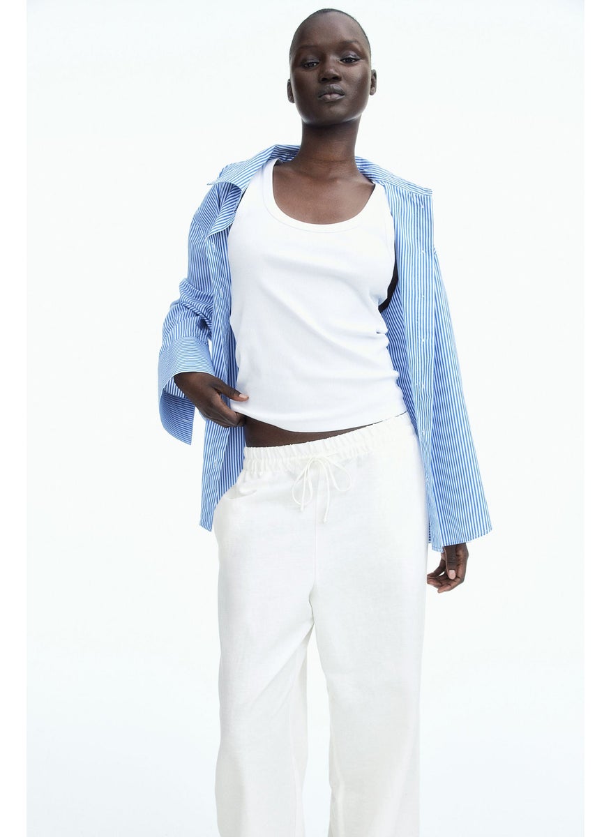 Linen-Blend Trousers