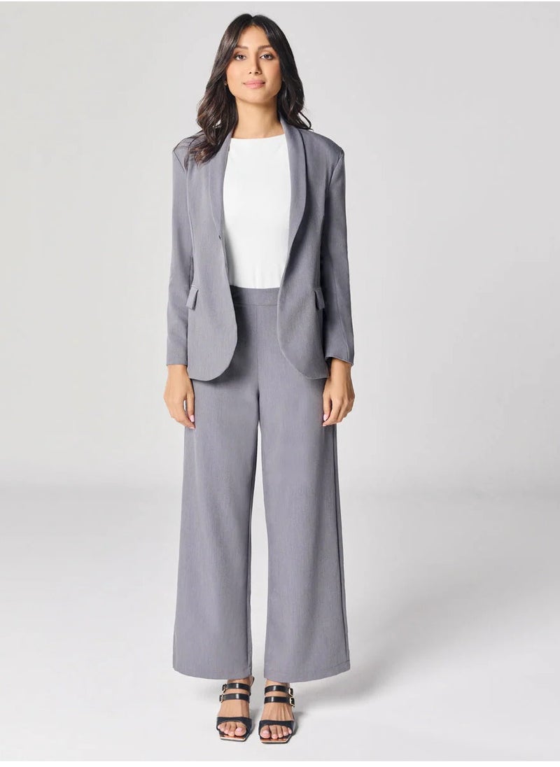 Grey Flared Formal Pant