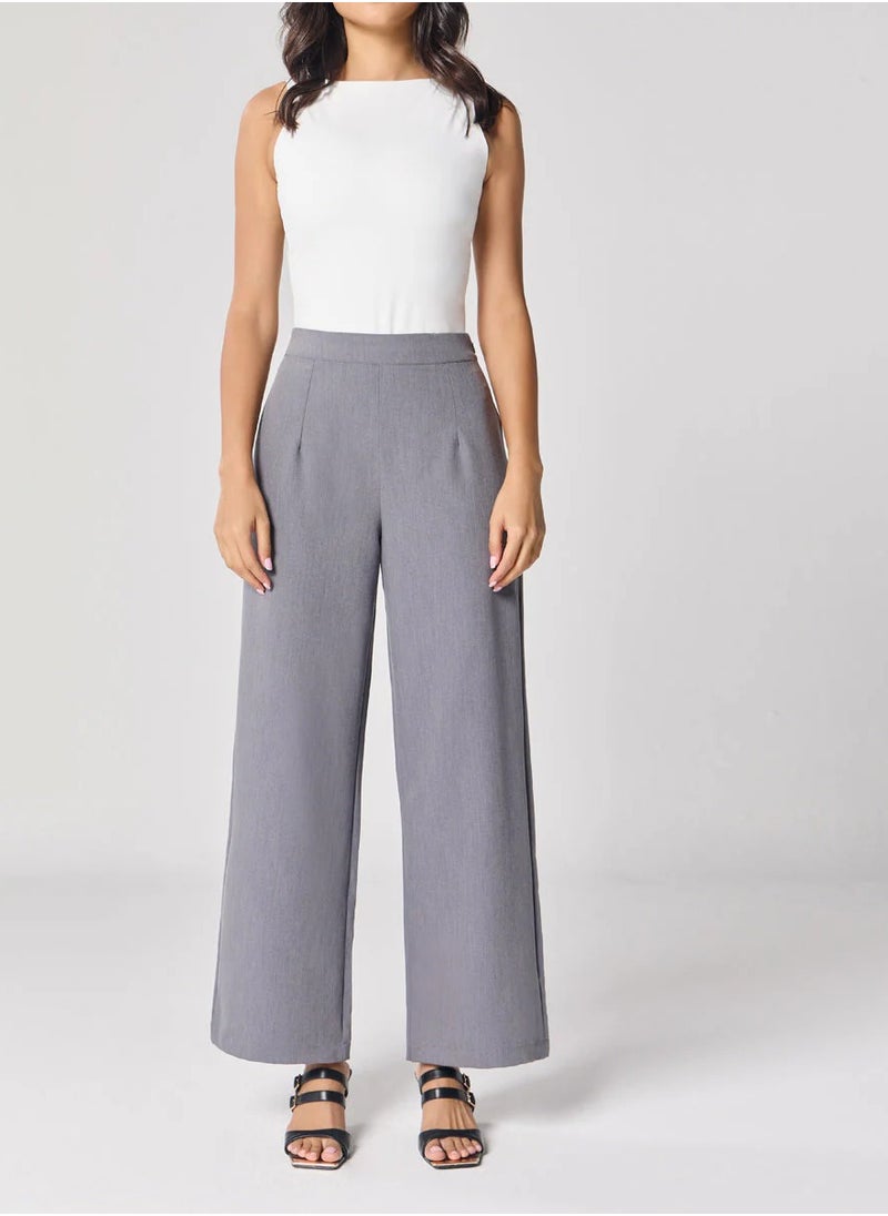Grey Flared Formal Pant