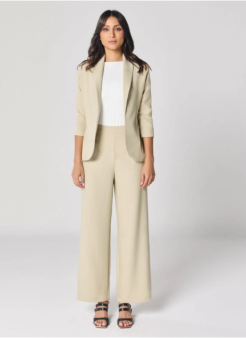 Light Beige Flared Formal Trouser