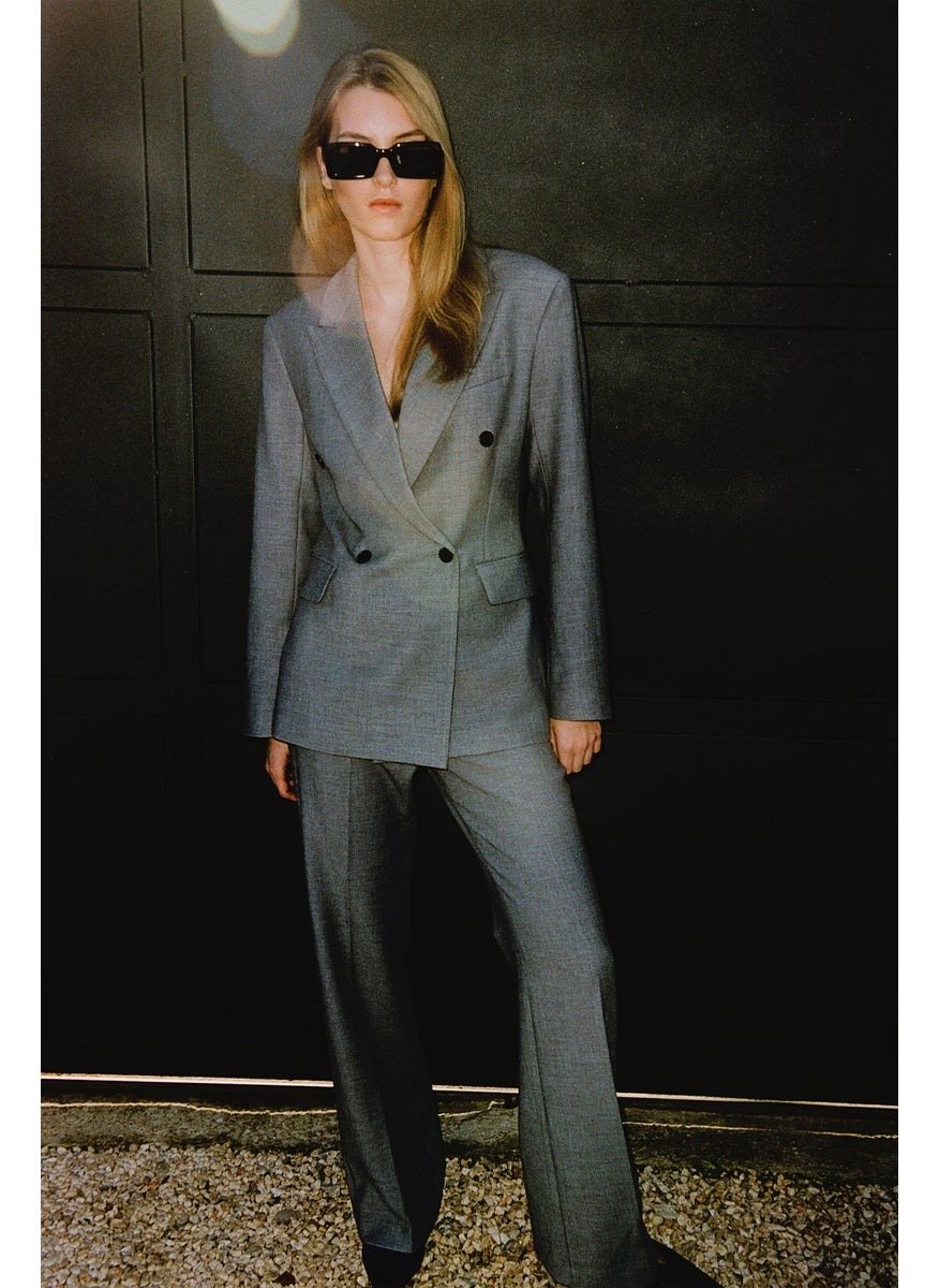 Flared Crease-Leg Trousers